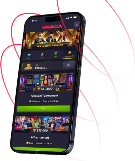 Vavada website on a mobile screen